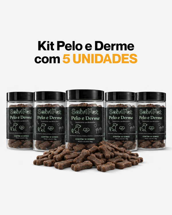 Kit 5 unidades - SolviPet - Pelo e Derme