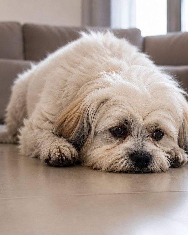 Cachorro deitado se esfregando no chão